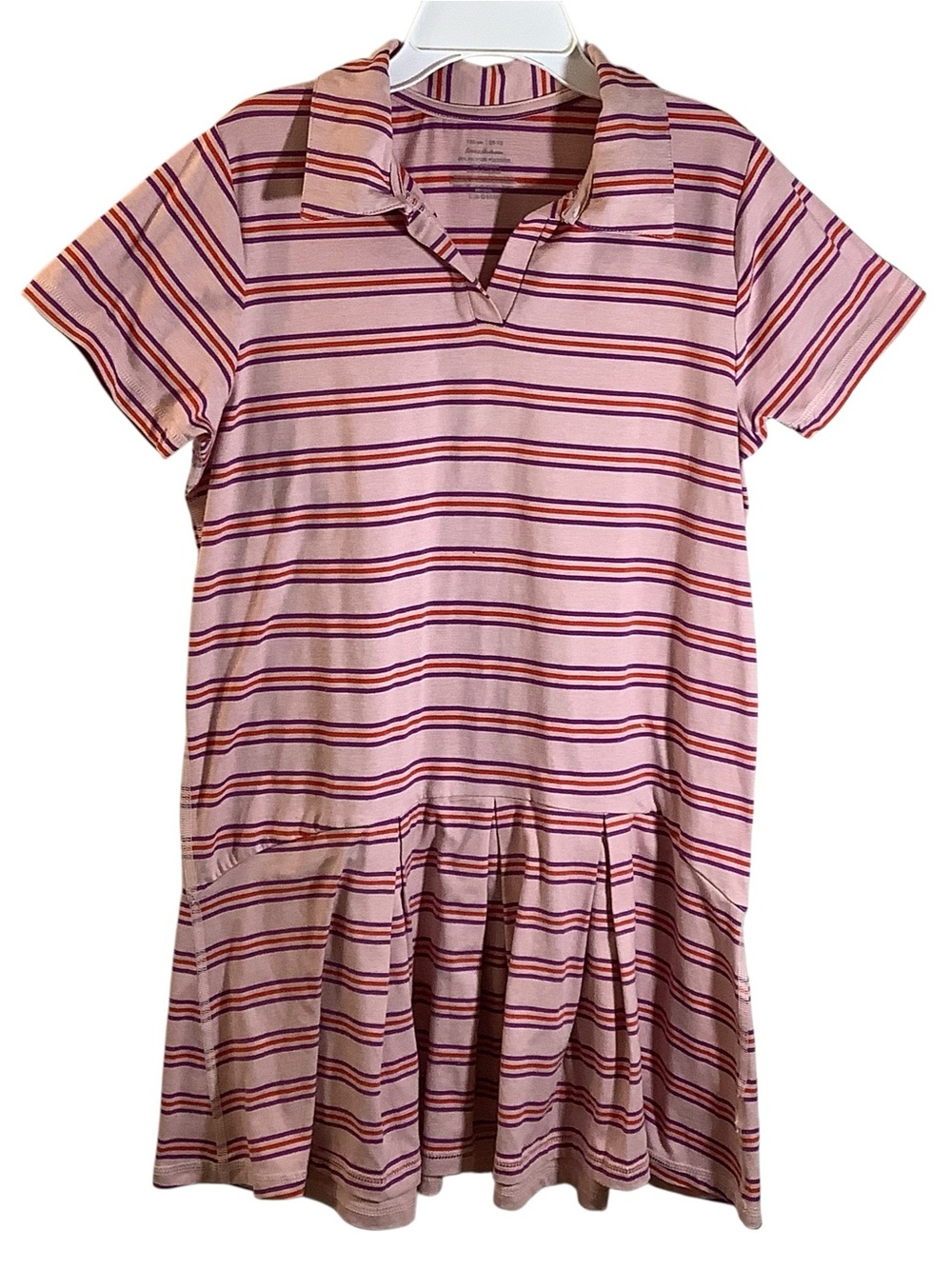 Hanna Andersson Pink, Purple & Red Striped Polo Dress
